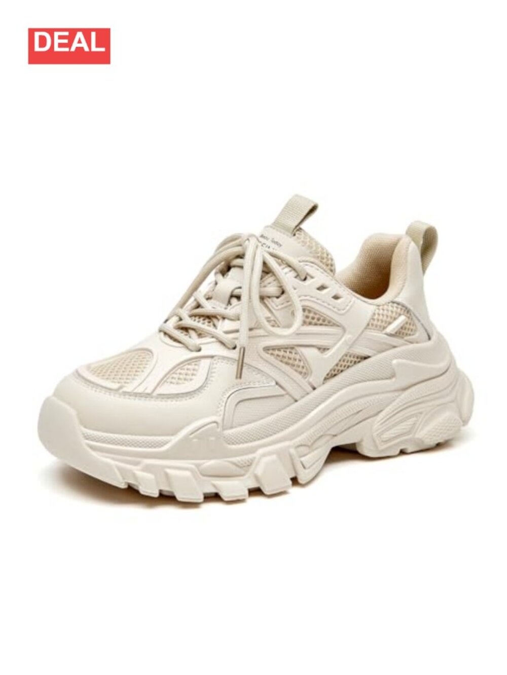 Chunky Platform Sneakers Lace-Up Mesh Women's Casual Shoes